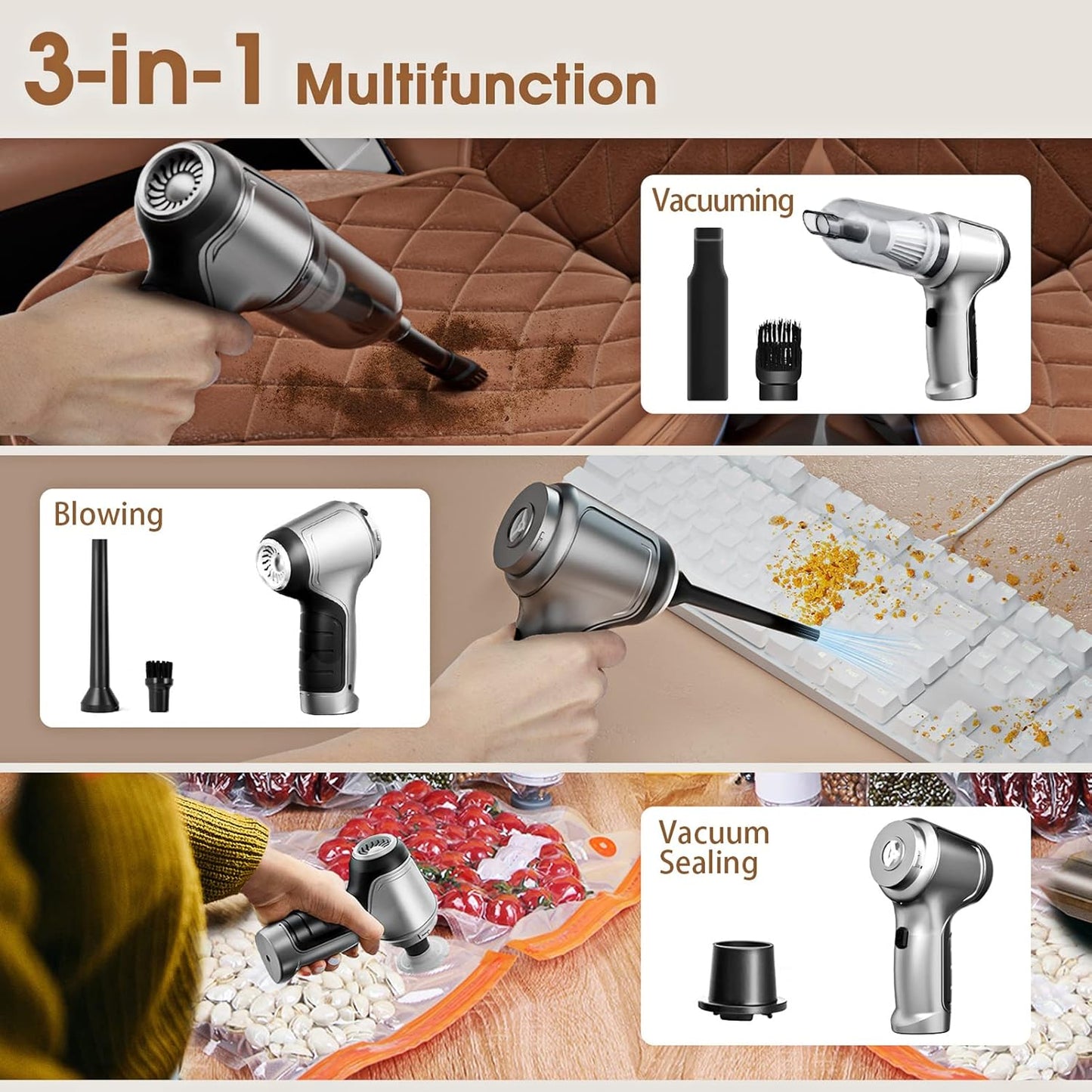 3 In 1 Portable Vacuum Cleaner